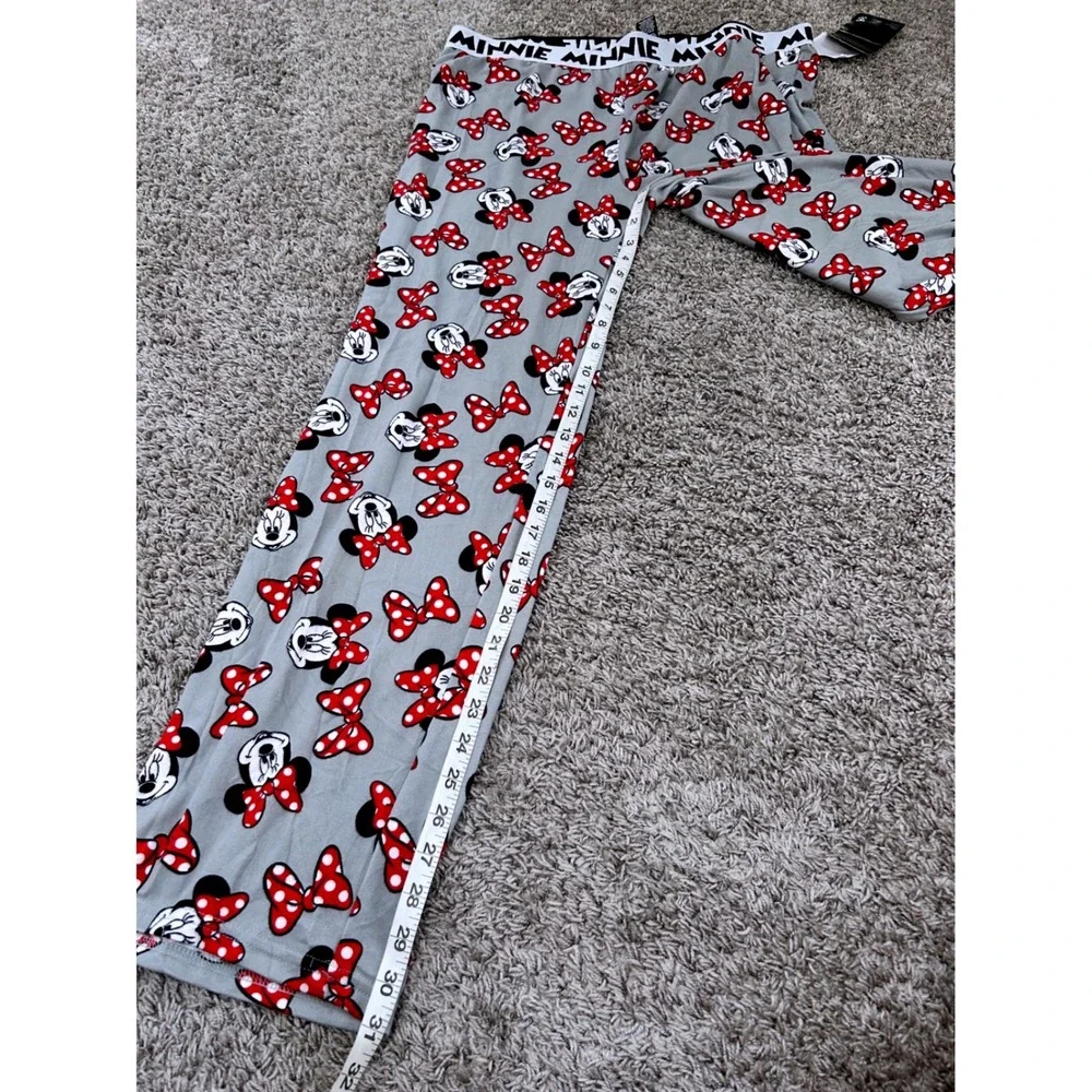 Soft Disney Minnie Mouse Pajama Pants Womens XL Gray Bow Sleepwear WS25PT305 NWT - Picture 3 of 8